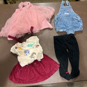 Adorable Baby Girl Clothing Bundle - Pink, Denim, Floral, and Black